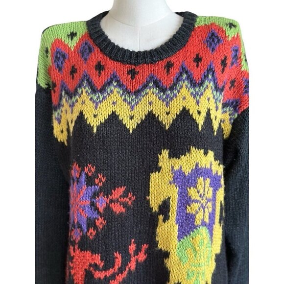 Vintage Kitty Hawk by Vivian Wang Round Neck Long Sleeve Pullover Sweater Sz M - Picture 5 of 9